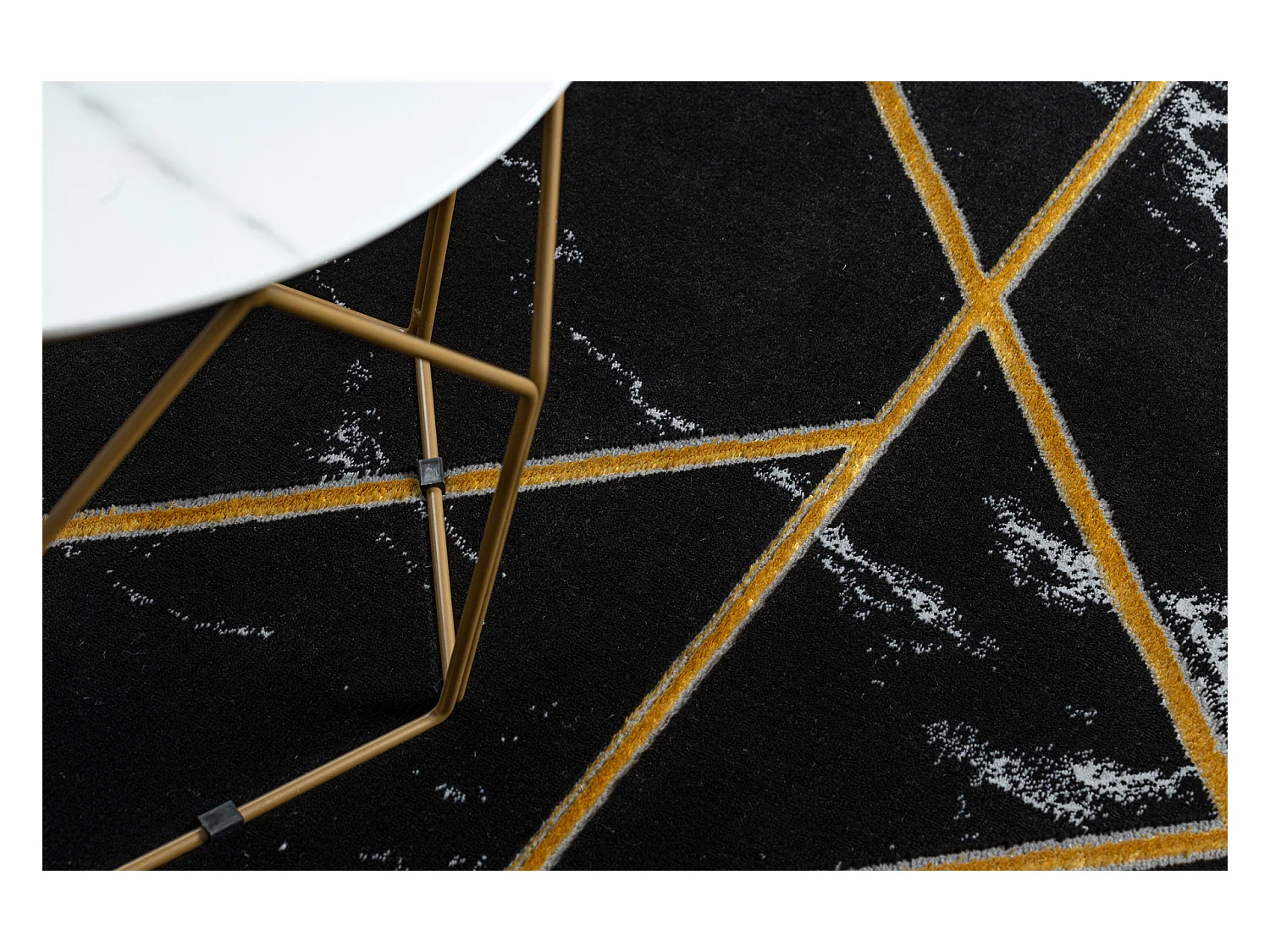 Tapijt EMERALD exclusief 2000 glamour, stijlvol geometrisch, marmer zw 140x190 cm