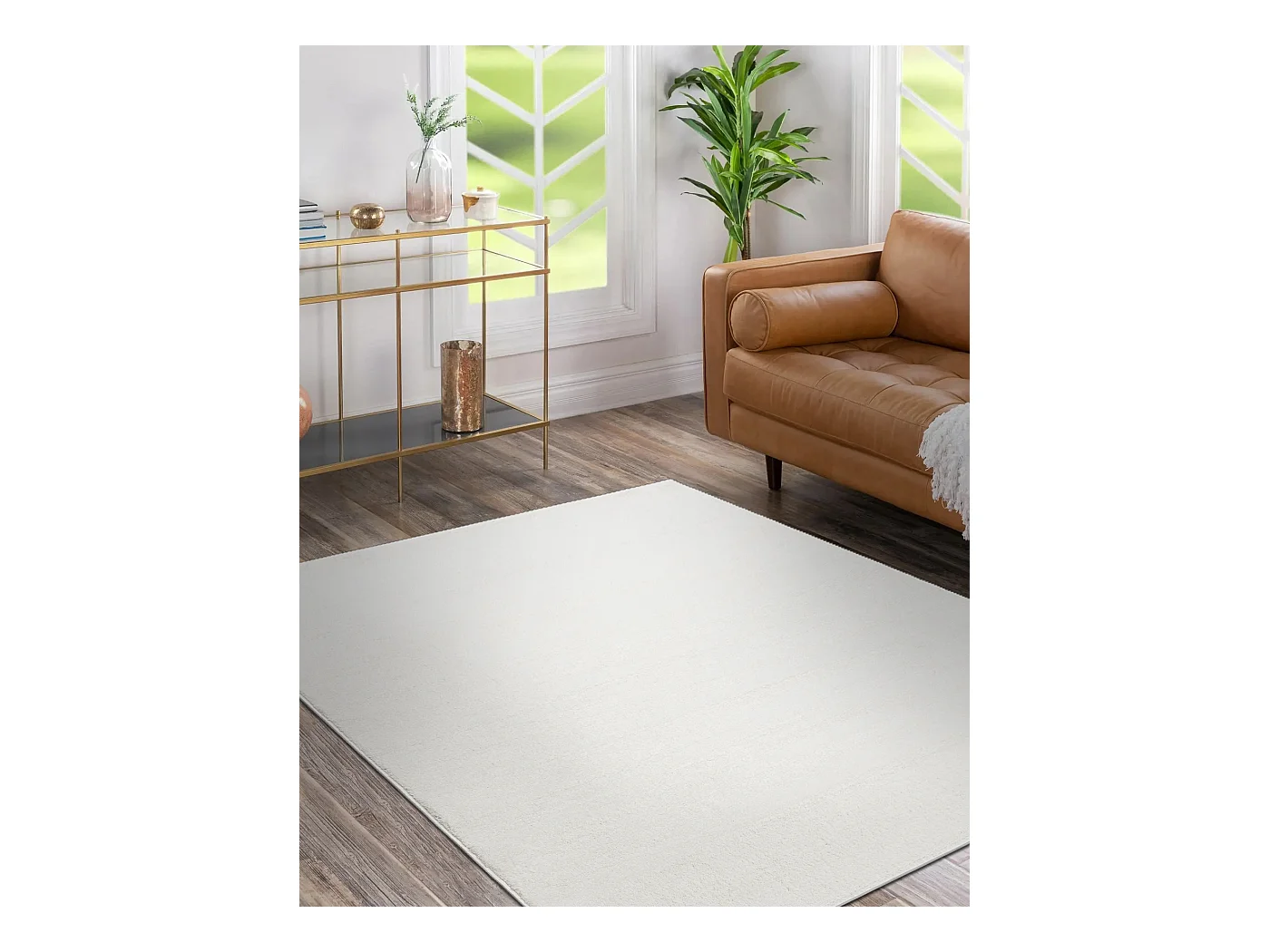 Tapis SOFTY plaine couleur unie crème 240x330 cm