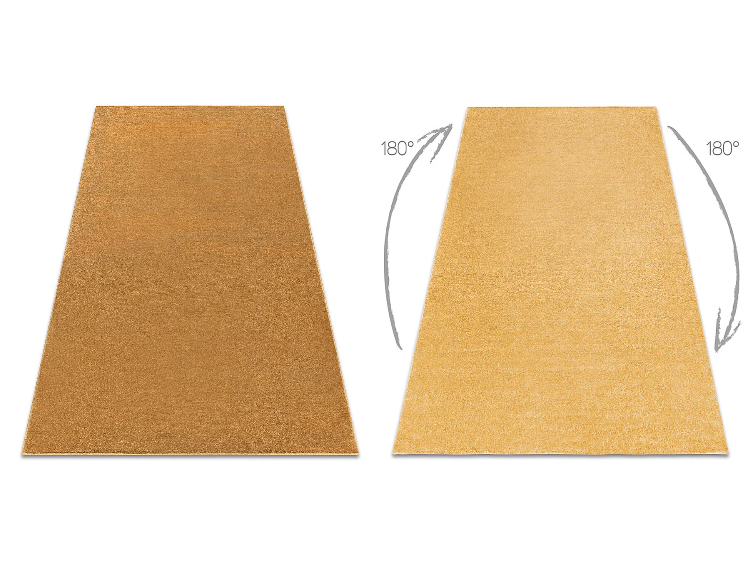 Tapijt SOFTY uniform, enkele kleur goud 60x100 cm