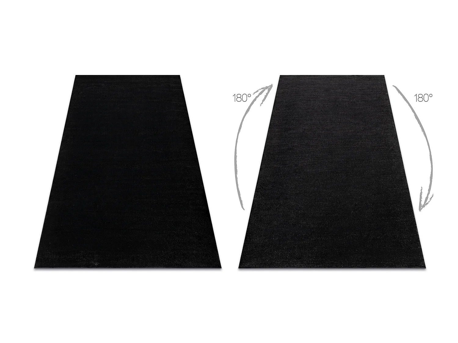 Tapijt SOFTY uniform, enkele kleur zwart 140x190 cm