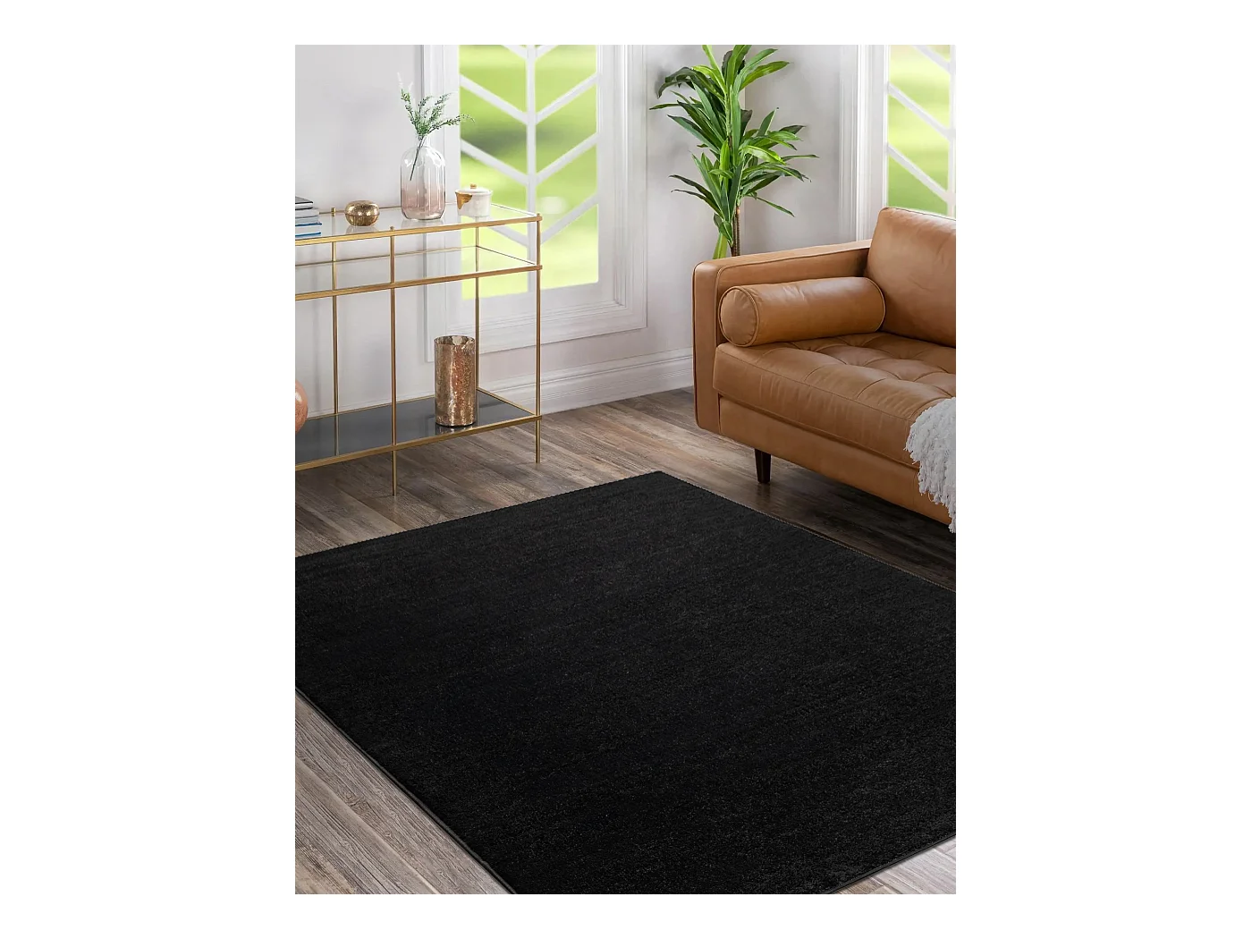 Tapijt SOFTY uniform, enkele kleur zwart 140x190 cm