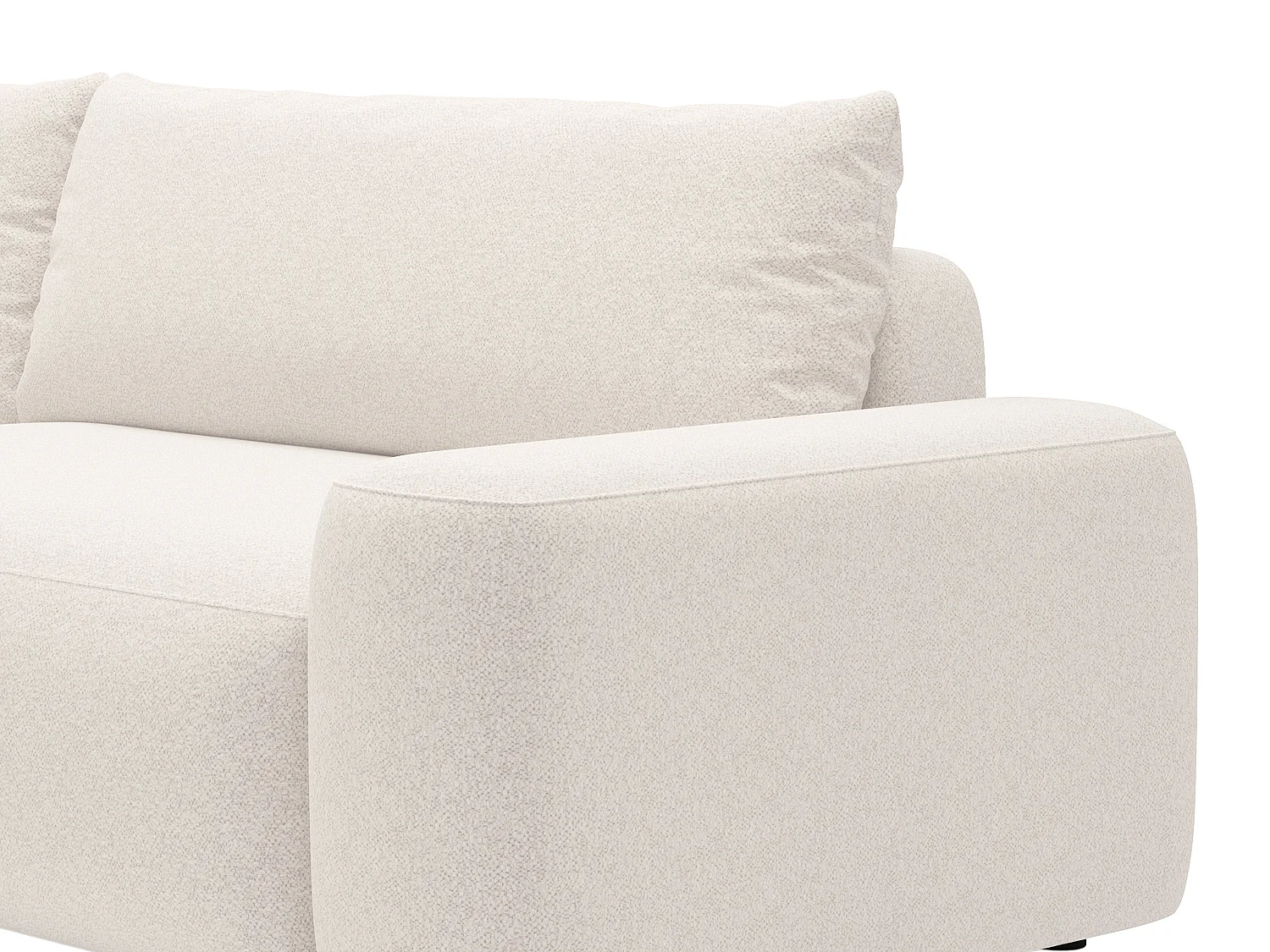 Canapé d'angle gauche convertible en tissu chiné crème DAVISO