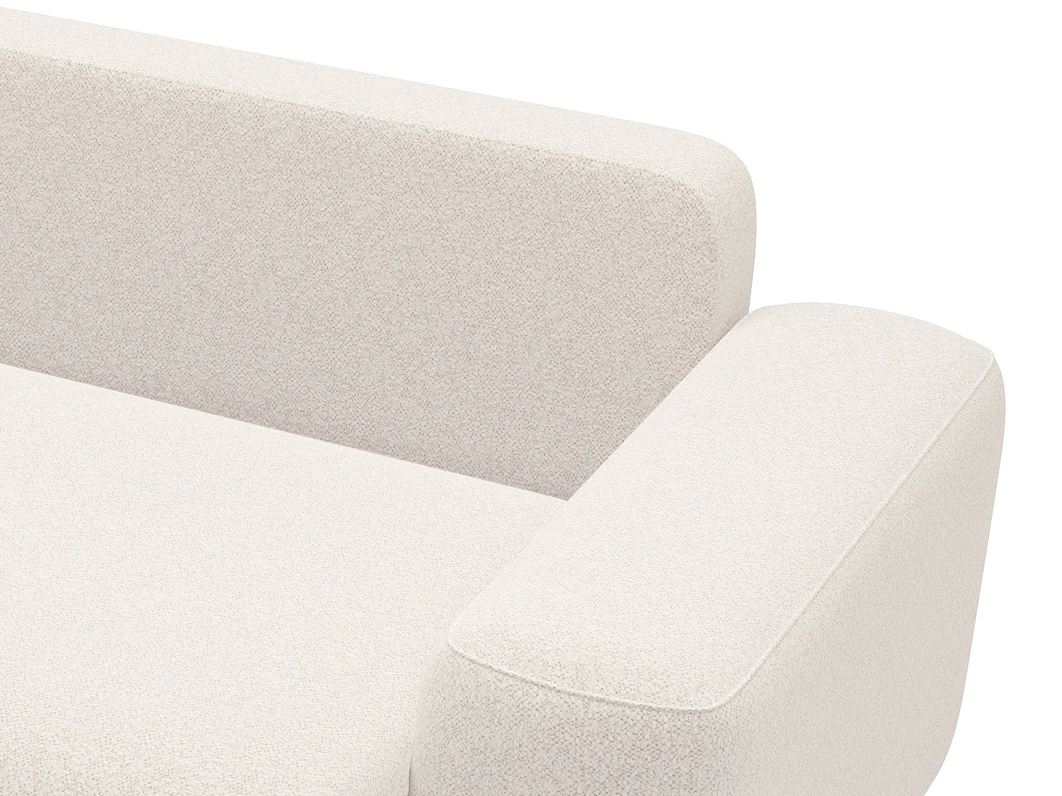 Canapé d'angle gauche convertible en tissu chiné crème DAVISO