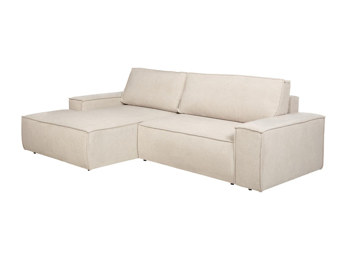 Ecksofa mit Schlaffunktion - Ecke links - Strukturstoff - Beige - AMELIA günstig online kaufen