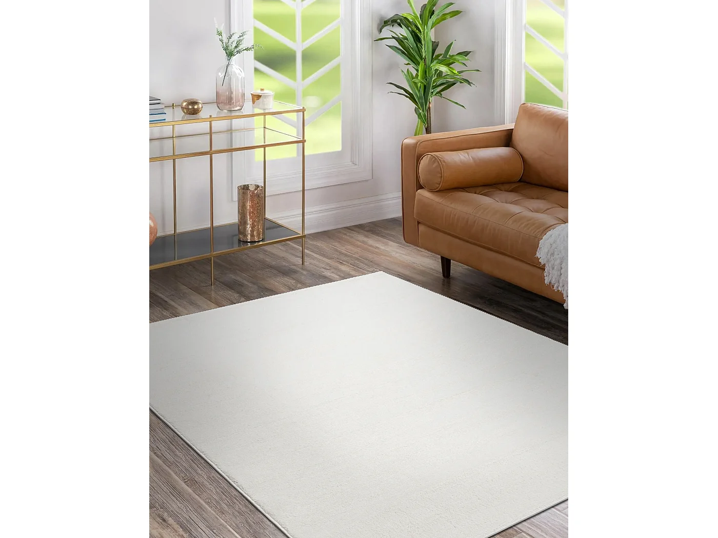 Tapijt SOFTY uniform, enkele kleur creme 80x150 cm