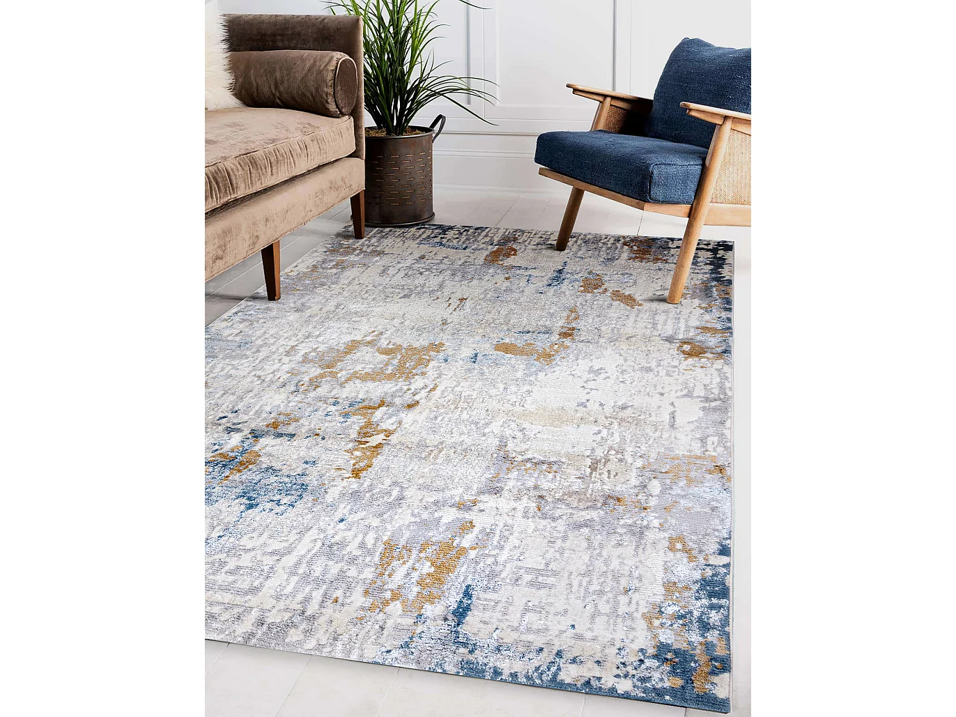 Tapis ACRYLIQUE ELITRA 6656 Abstraction vintage gris / ivoire  160x230 cm