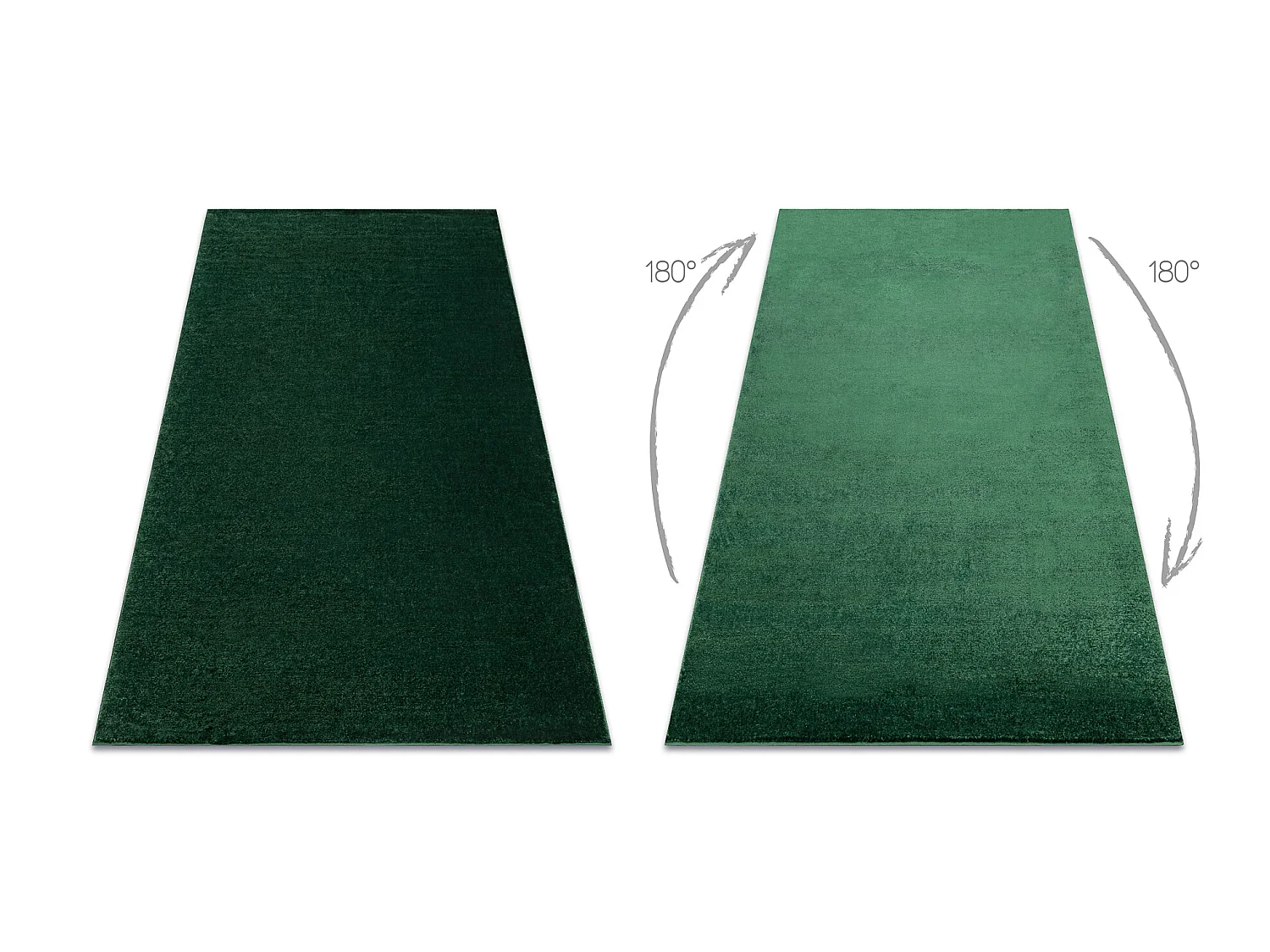 Tapis SOFTY plaine couleur unie forest vert 200x290 cm