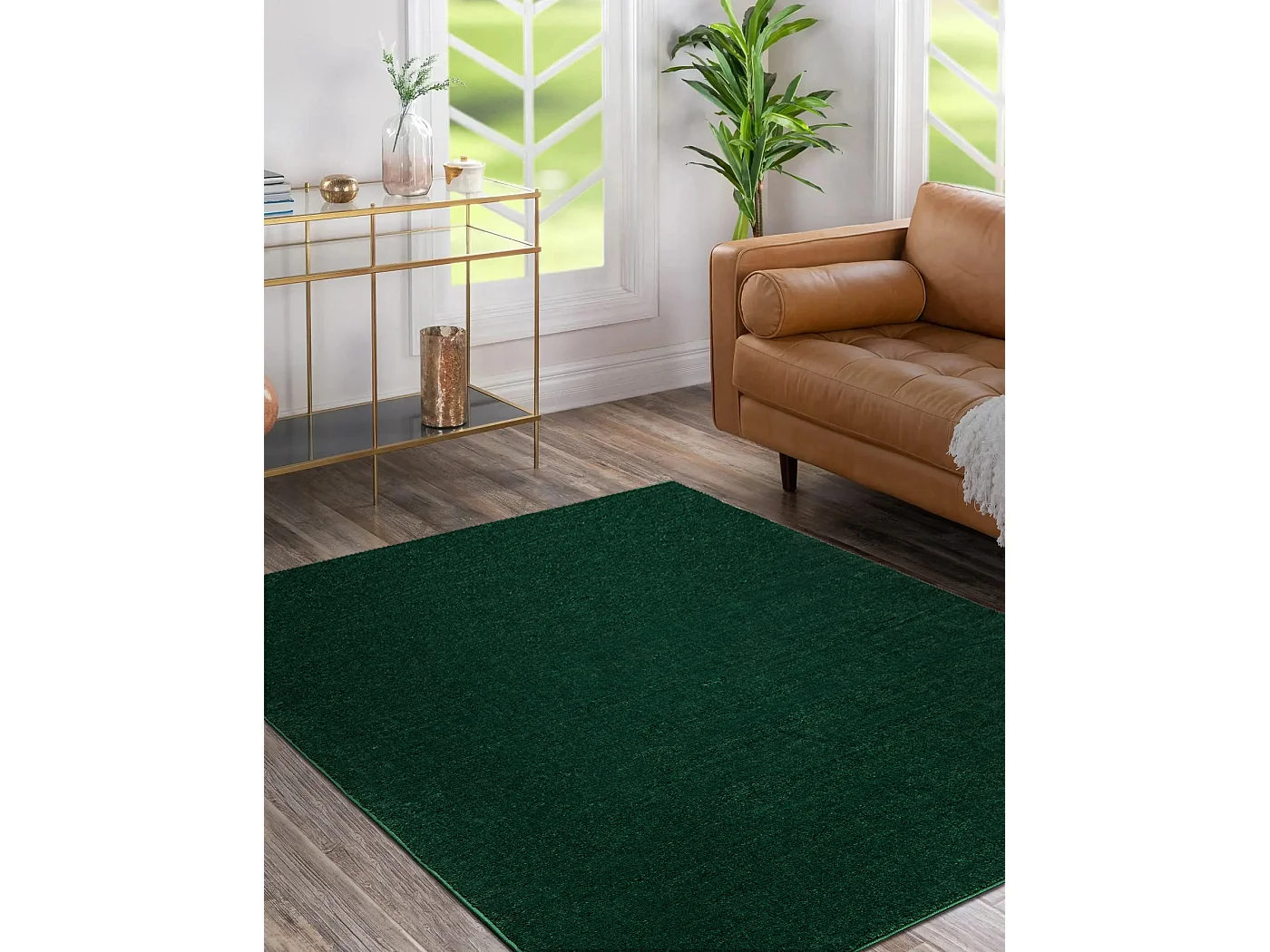 Teppich SOFTY glatt, einfarbig forest grün  200x290 cm