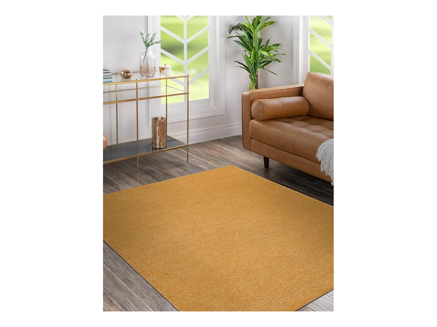 Tapis SOFTY plaine couleur unie or 120x170 cm