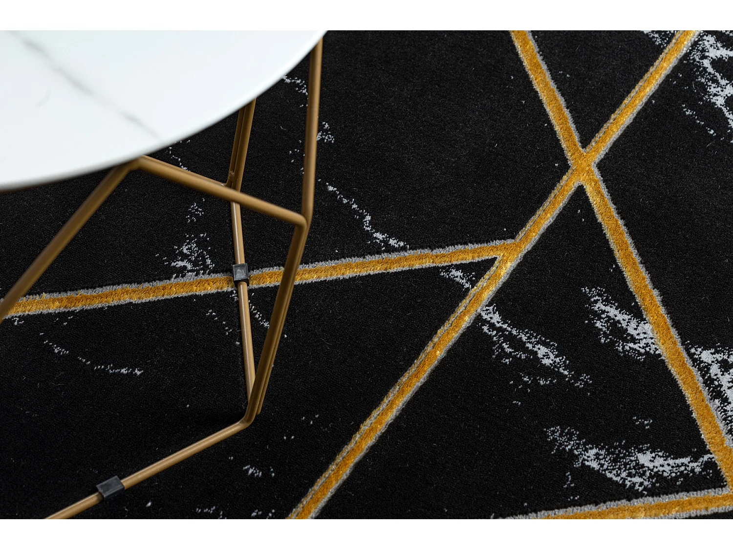 Tapis EMERALD exclusif 2000 glamour, élégant géométrique, marbre n 80x150 cm