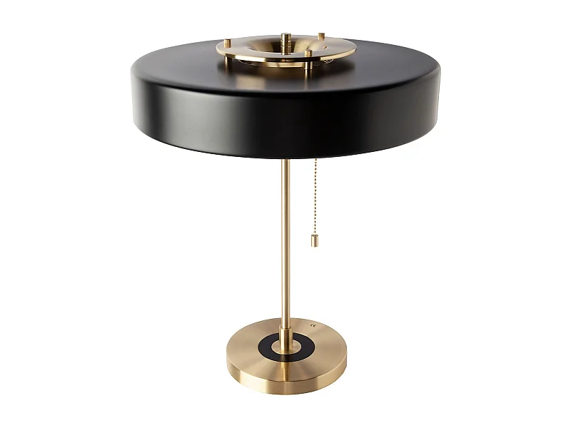 Lampa stołowa z pozłacanego aluminium i czarnego aluminium