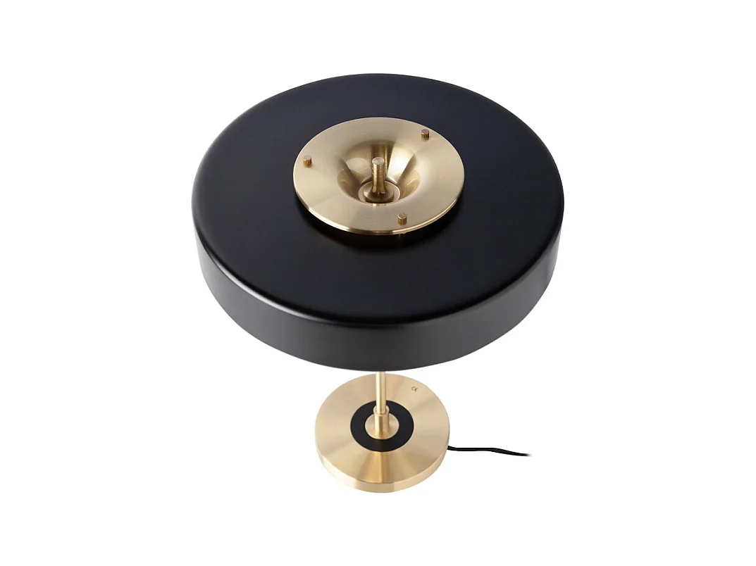 Lampe de bureau en aluminium doré et aluminium noir