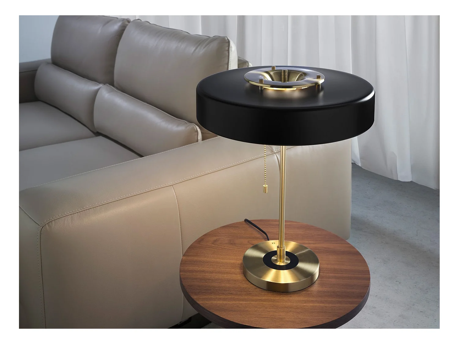 Lampe de bureau en aluminium doré et aluminium noir