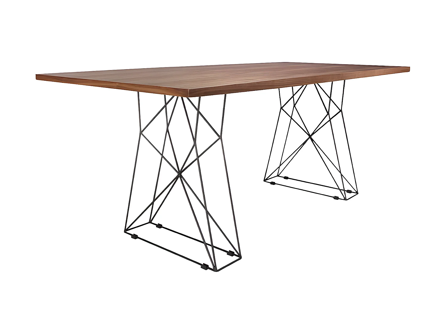 Table à manger rectangle et acier noir 1107 ANGEL CERDA