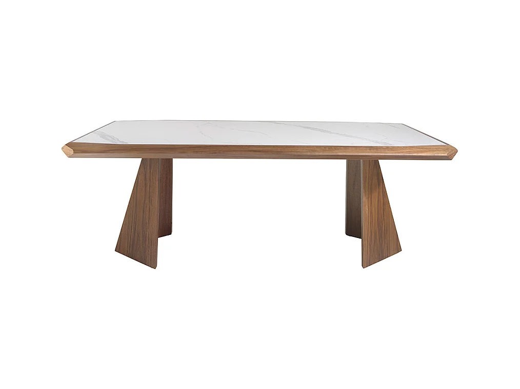 Esstisch Rechteckig Porzellanmarmor aus Walnuss 1106 ANGEL CERDA
