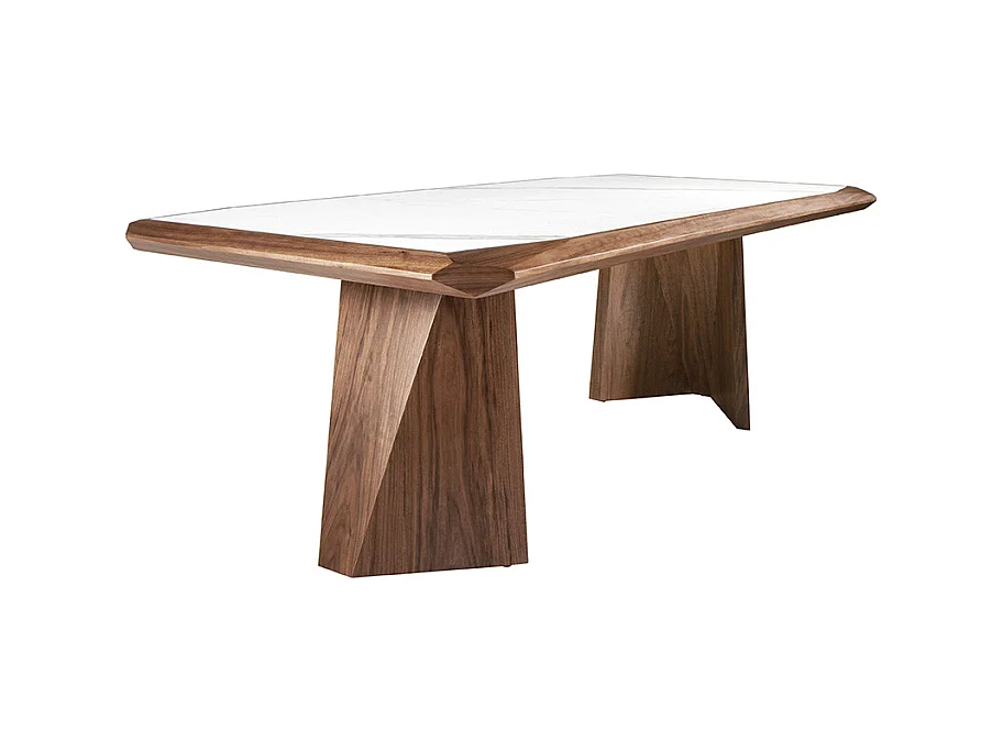 Esstisch Rechteckig Porzellanmarmor aus Walnuss 1106 ANGEL CERDA