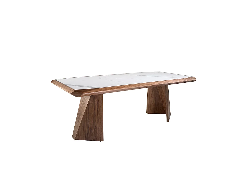 Table à manger en porcelaine et noyer 1106 ANGEL CERDA