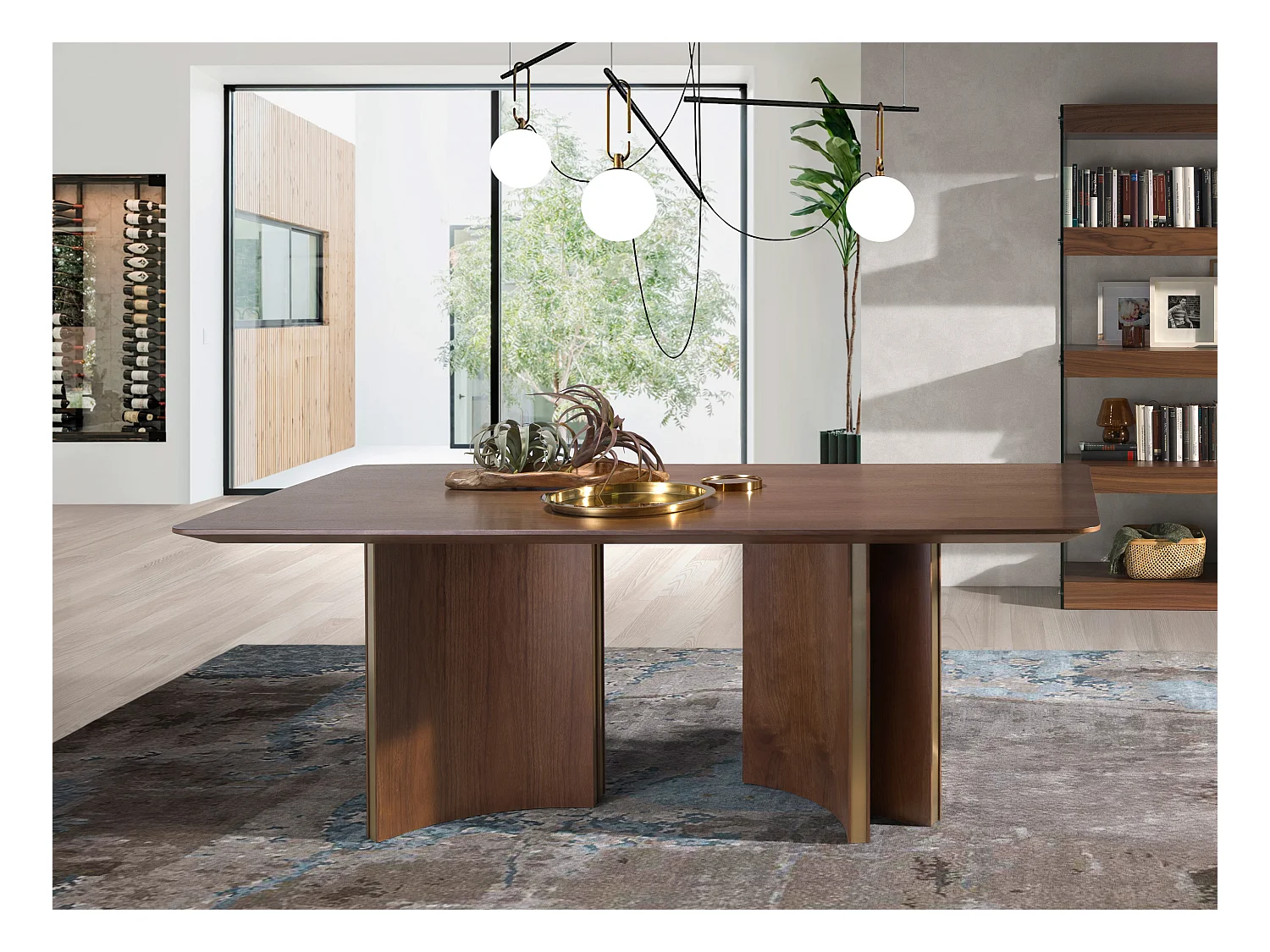 Tavolo da pranzo in noce e oro  1109 ANGEL CERDA