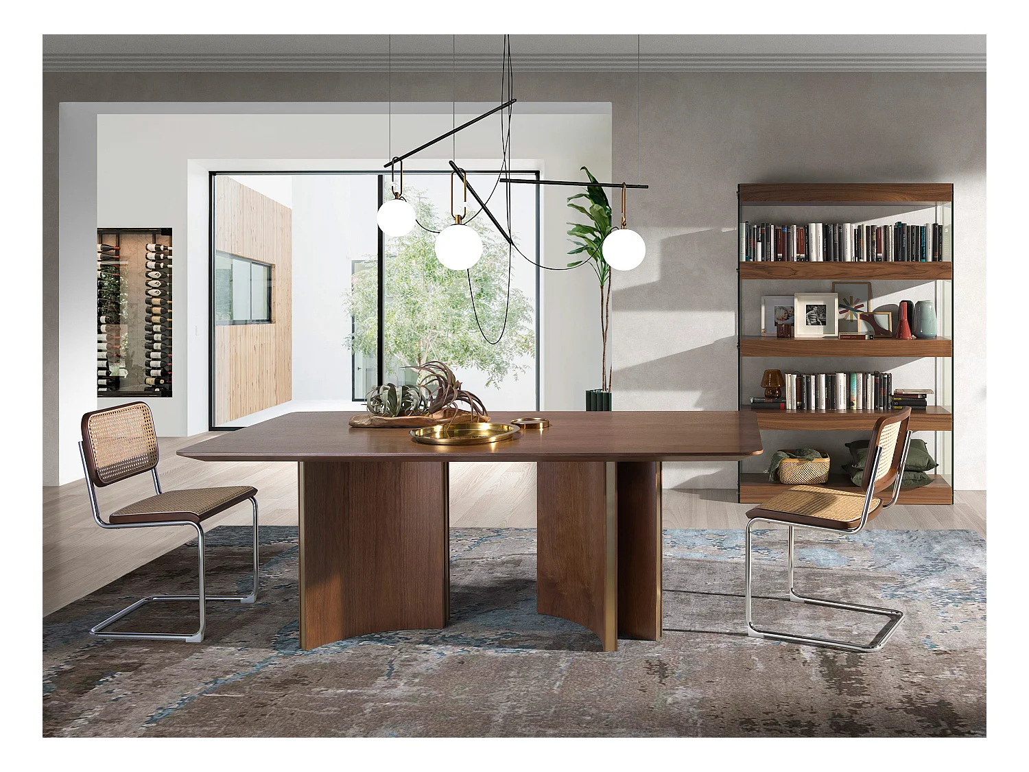 Tavolo da pranzo in noce e oro  1109 ANGEL CERDA