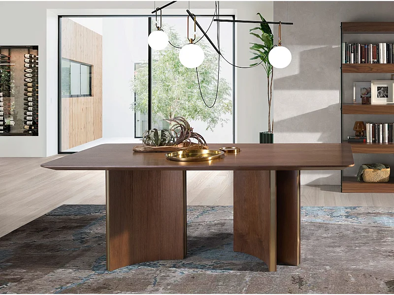 Eettafel rechthoekig walnoot fineer 1109 ANGEL CERDA