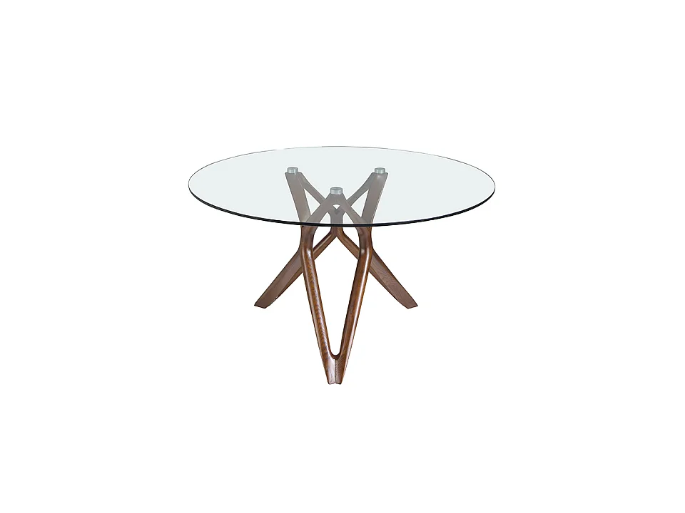 Table à manger en verre et pieds en bois 1108 ANGEL CERDA