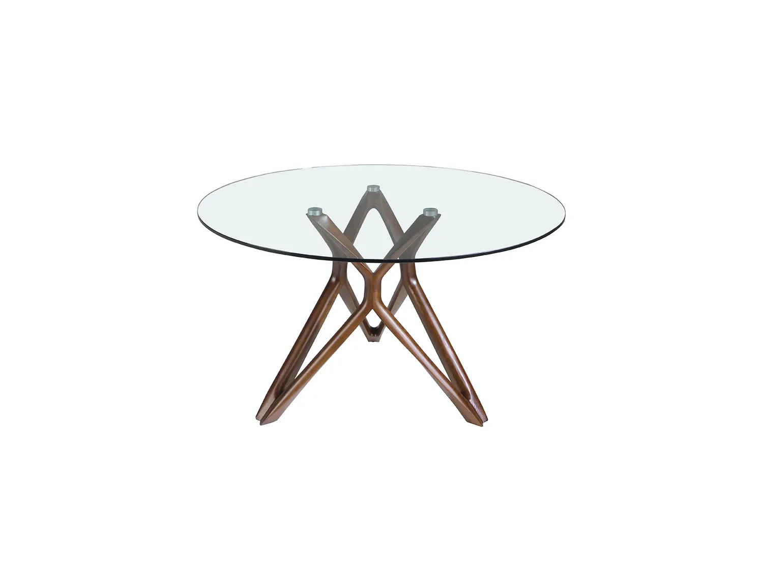 Table à manger en verre et pieds en bois 1108 ANGEL CERDA