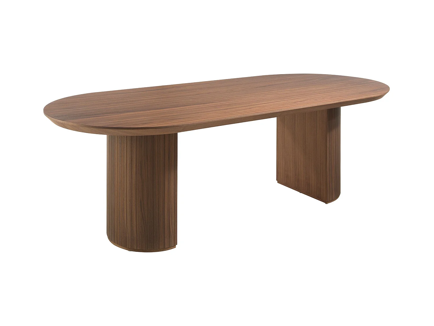 Table à manger demi-pointe ovale noyer