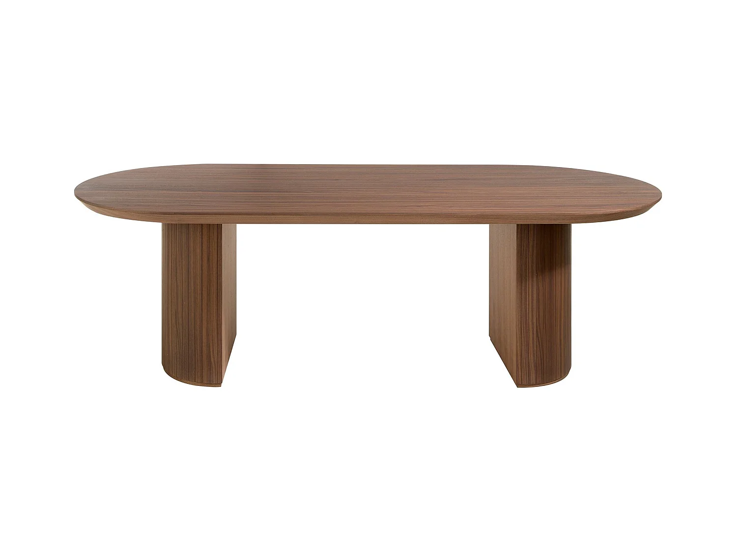 Table à manger demi-pointe ovale noyer