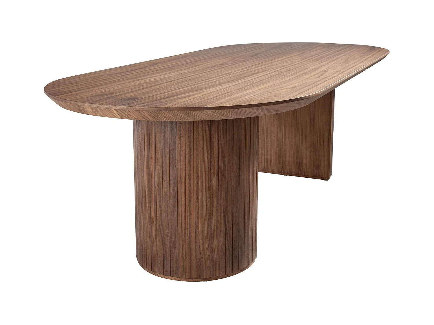 Table à manger demi-pointe ovale noyer