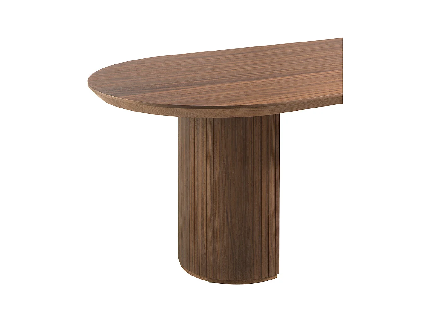 Table à manger demi-pointe ovale noyer