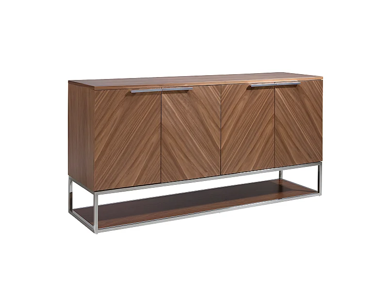 Credenza in legno noce e acciaio cromato   3233 ANGEL CERDA