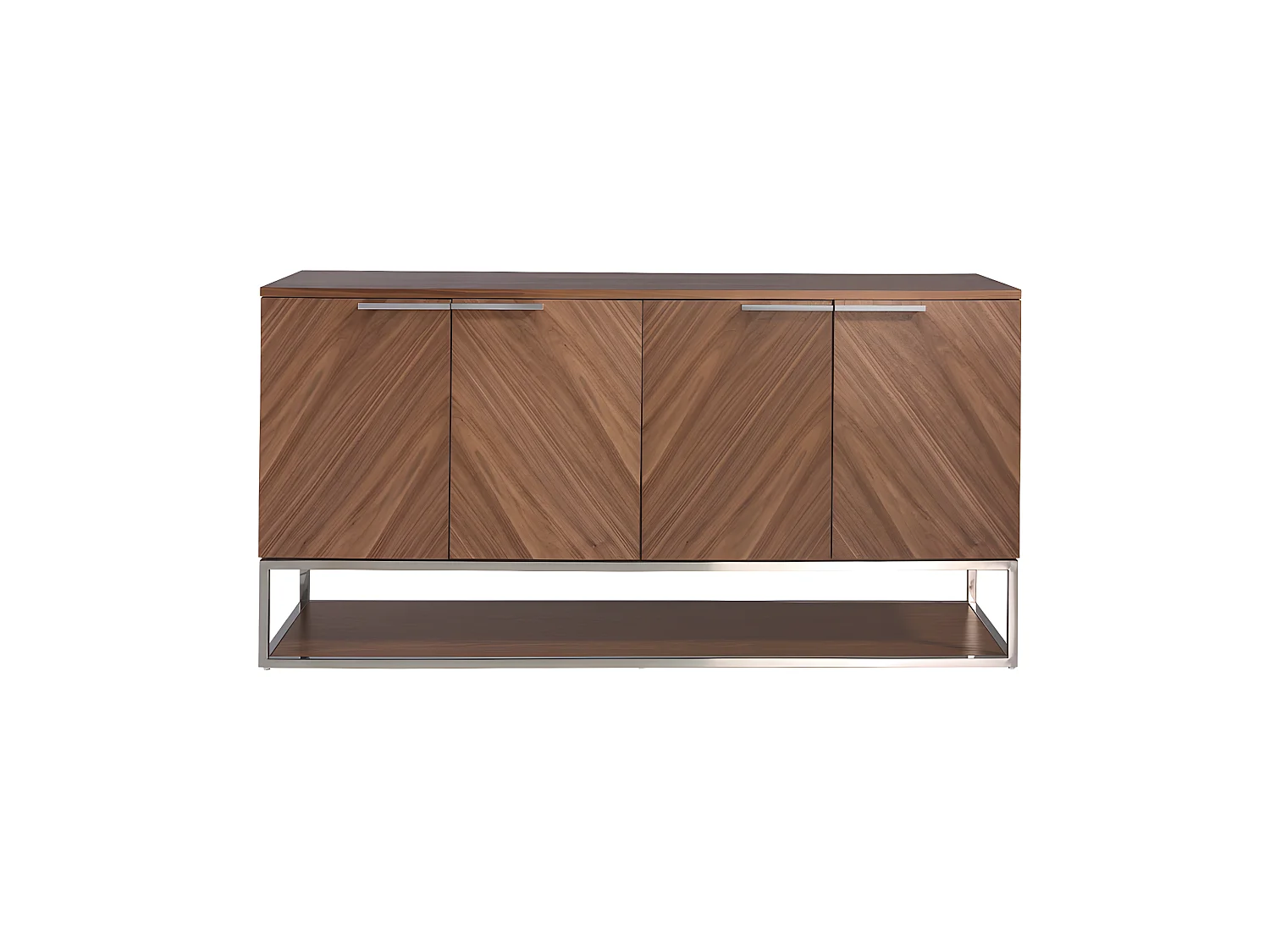 Dressoir in walnoot en verchroomd staal 3233 ANGEL CERDA