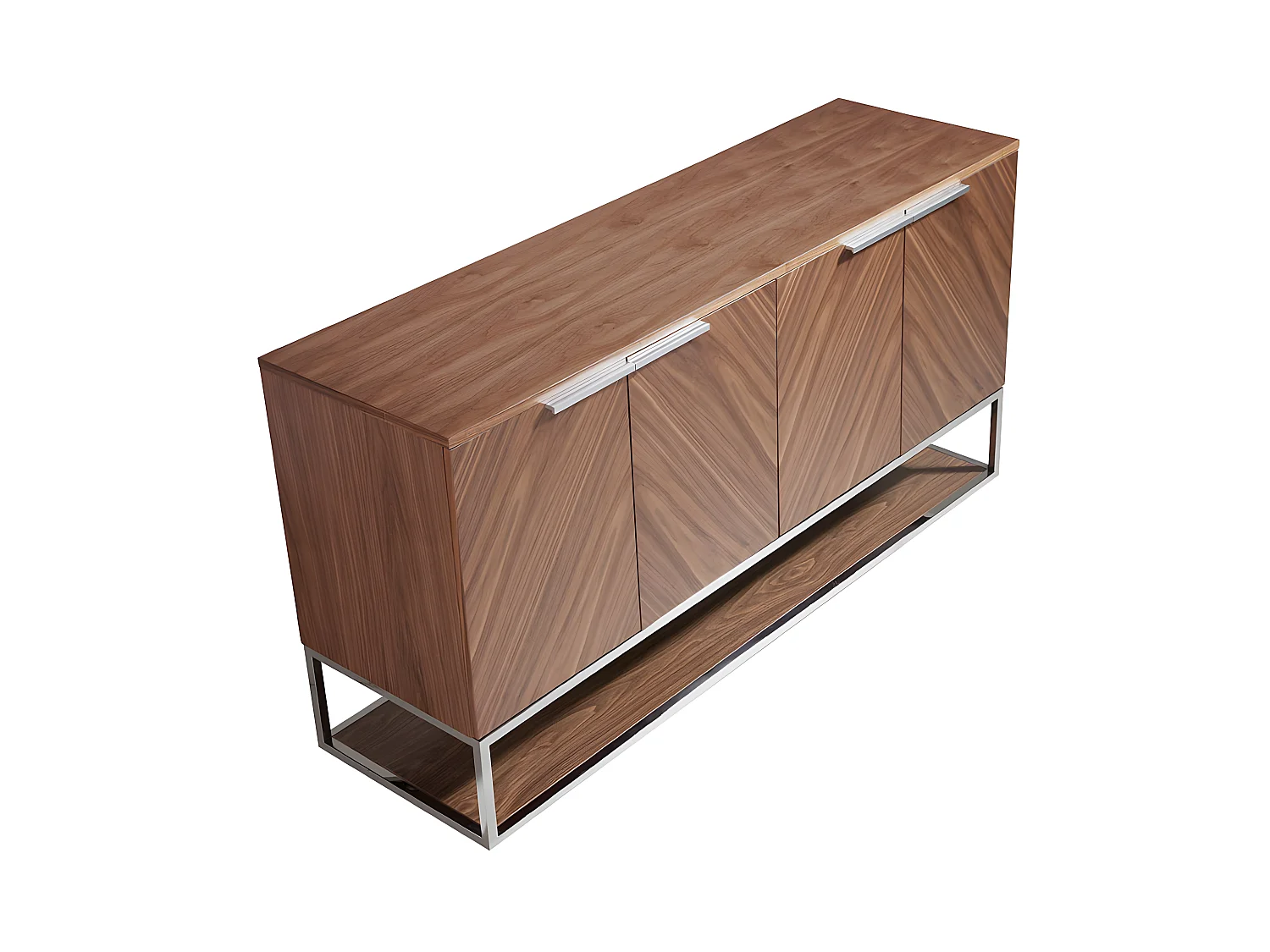 Dressoir in walnoot en verchroomd staal 3233 ANGEL CERDA