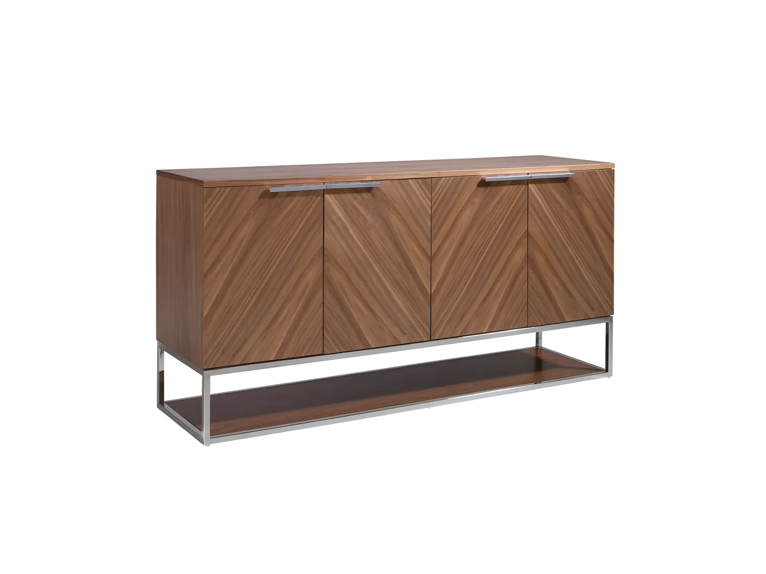 Buffet en bois de noyer et acier chromé 3233 ANGEL CERDA