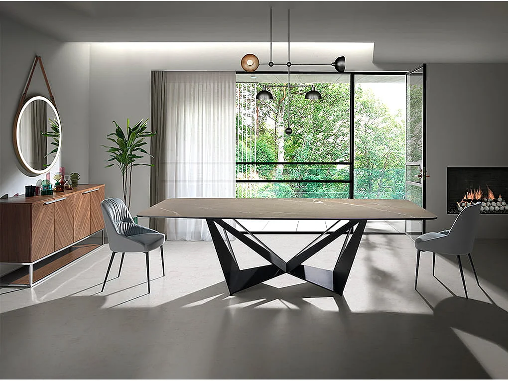 Dressoir walnoot en verchroomd staal 3233 ANGEL CERDA