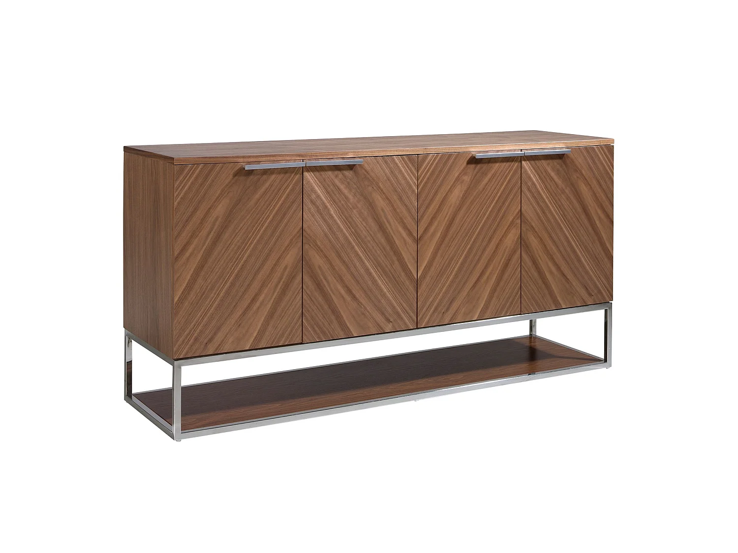 Dressoir walnoot en verchroomd staal 3233 ANGEL CERDA