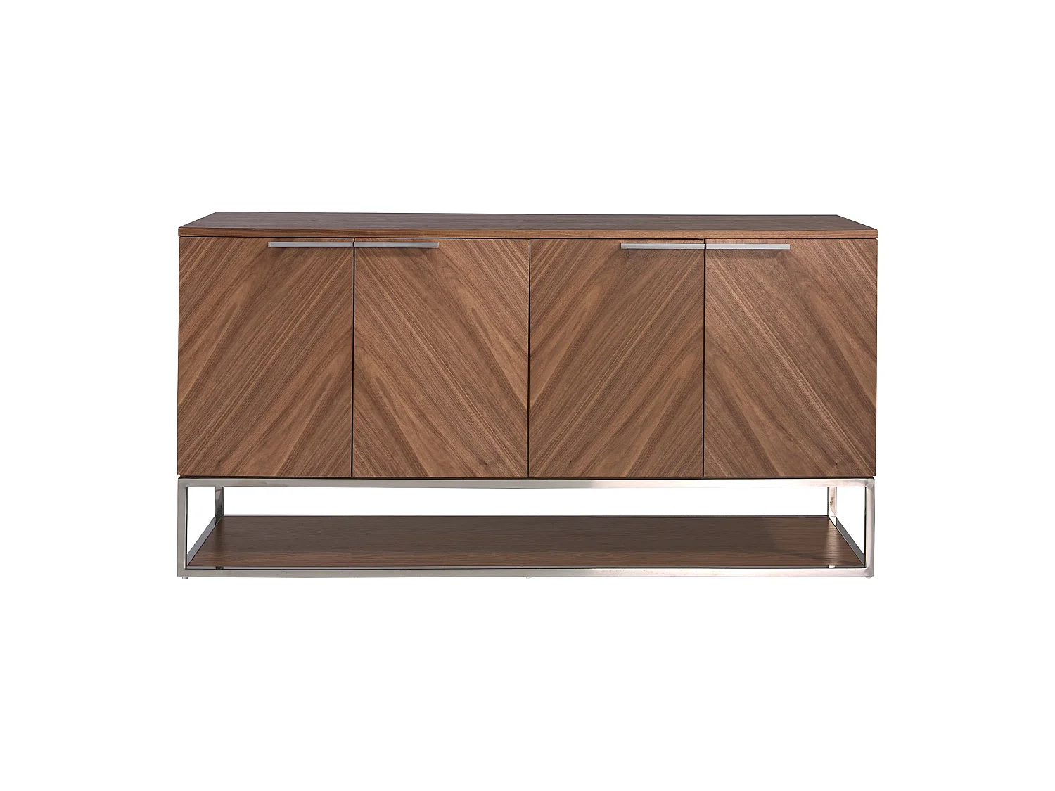 Dressoir walnoot en verchroomd staal 3233 ANGEL CERDA