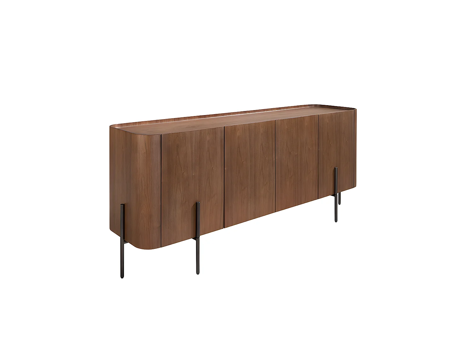 Dressoir walnoot en mat staal 3239 ANGEL CERDA
