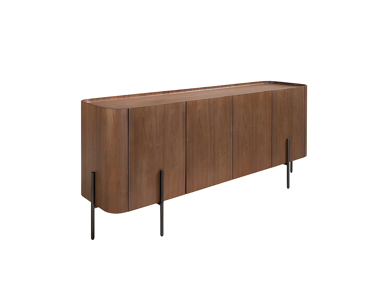 Dressoir walnoot en mat staal 3239 ANGEL CERDA