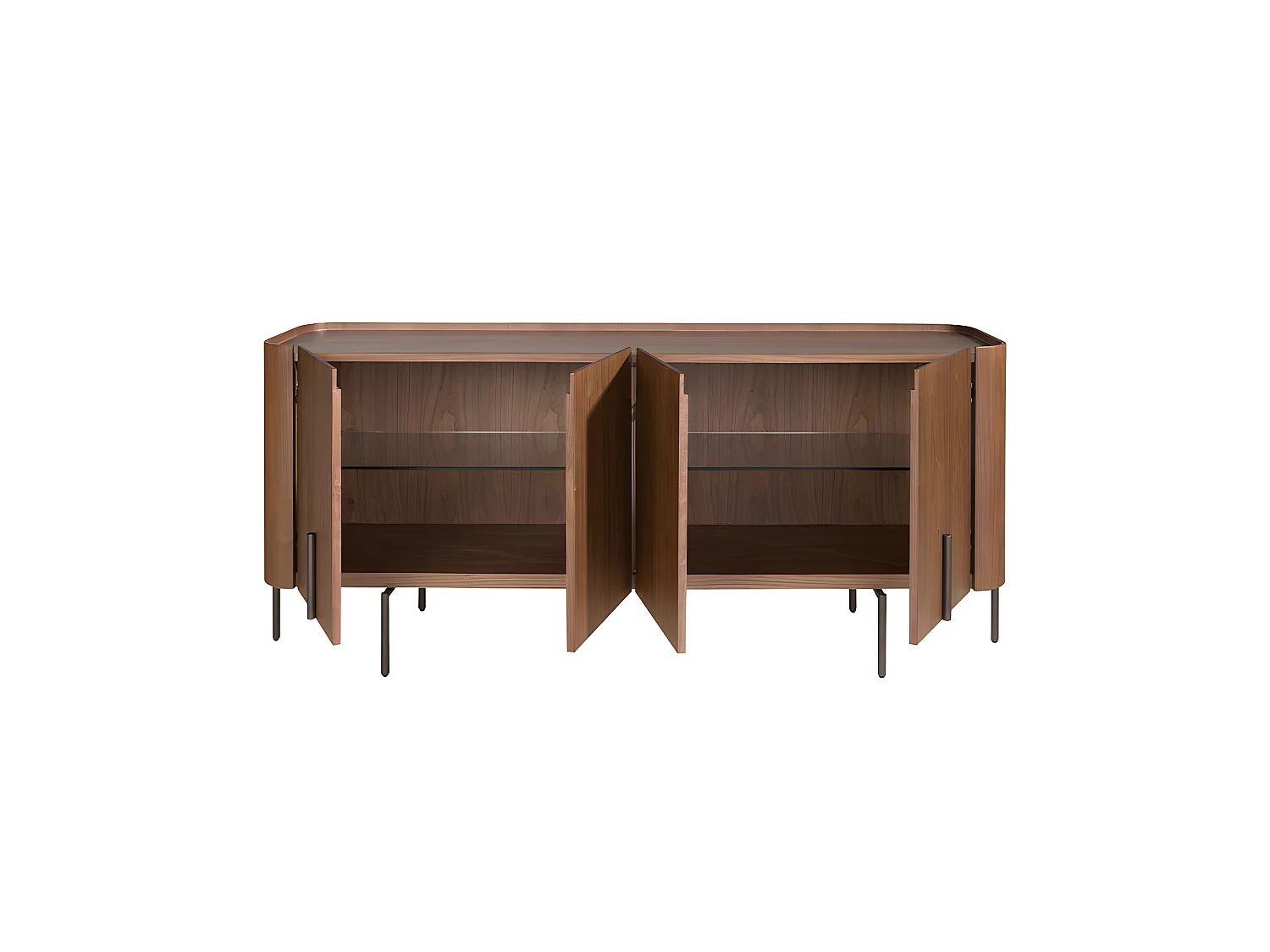 Dressoir walnoot en mat staal 3239 ANGEL CERDA