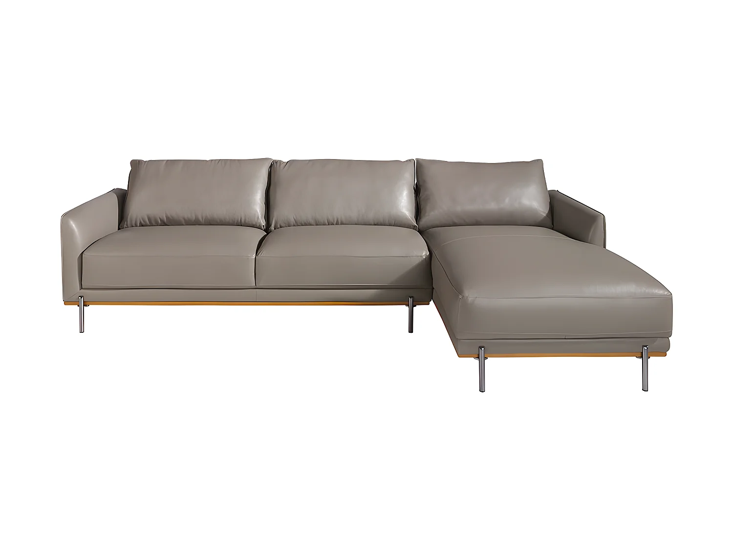 Chaise longue rembourré en cuir et acier 6154 ANGEL CERDA