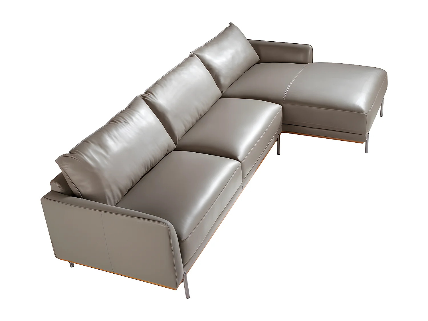 Chaise longue rembourré en cuir et acier 6154 ANGEL CERDA