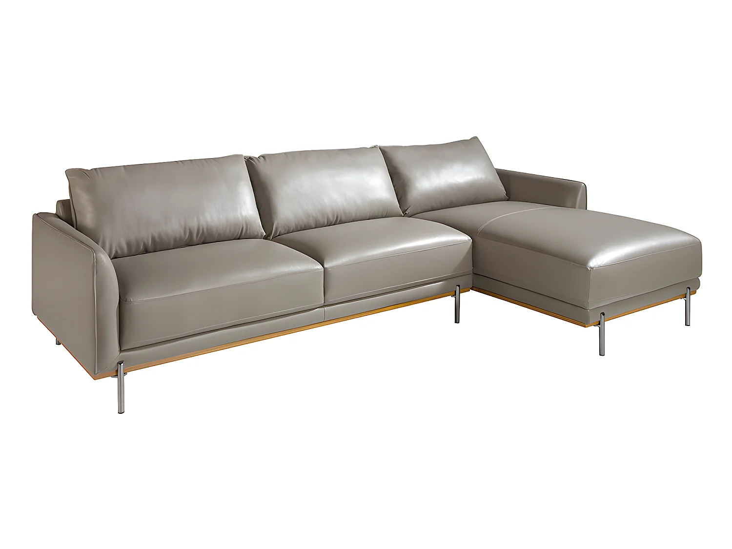 Chaise longue rembourré en cuir et acier 6154 ANGEL CERDA