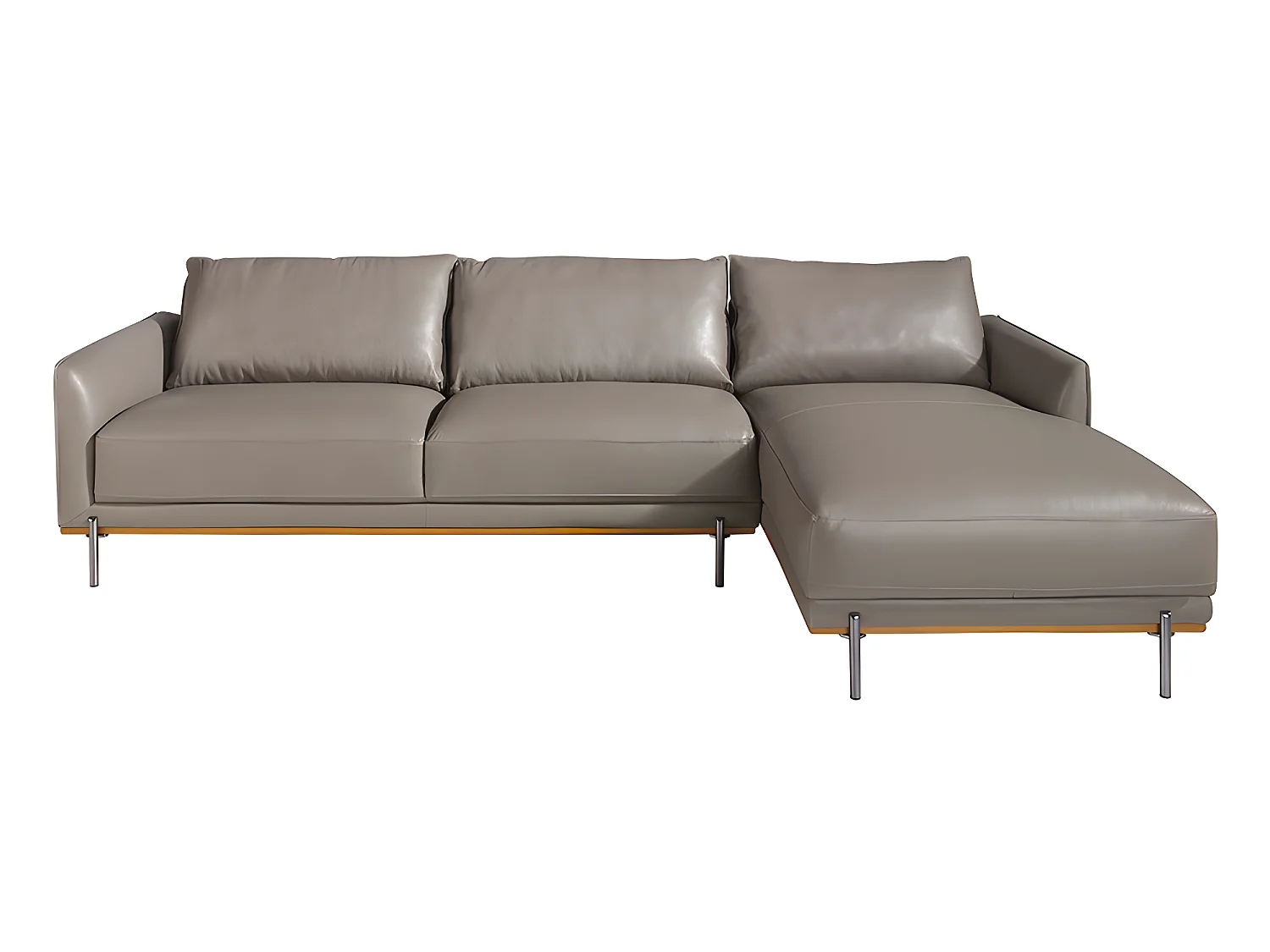 Chaise longue rembourré en cuir et acier 6154 ANGEL CERDA