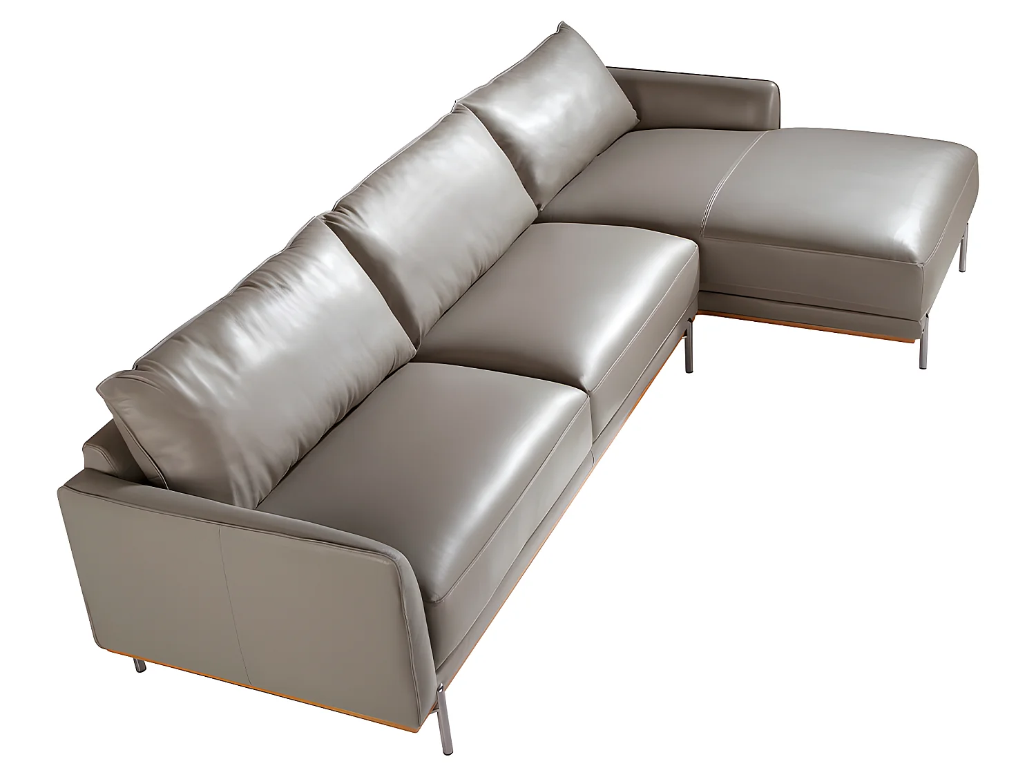 Chaise longue rembourré en cuir et acier 6154 ANGEL CERDA