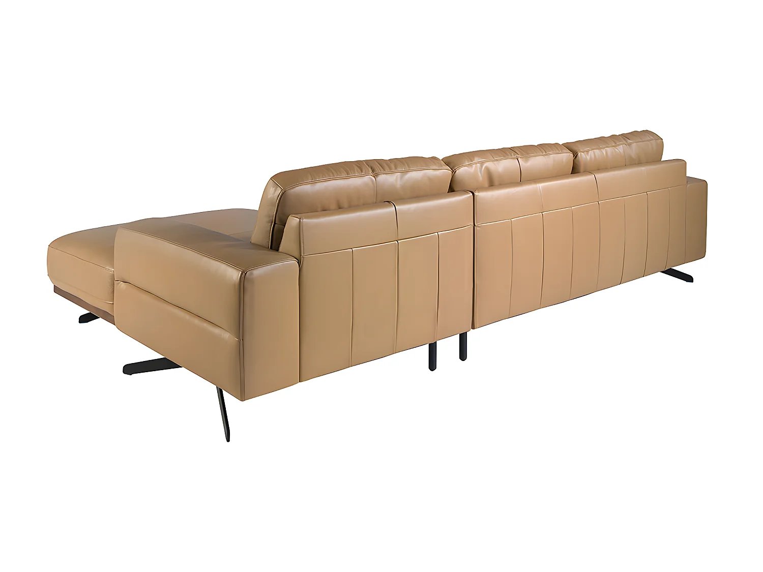 Chaise longue bank (R) in leer en zwart staal 6162 ANGEL CERDA