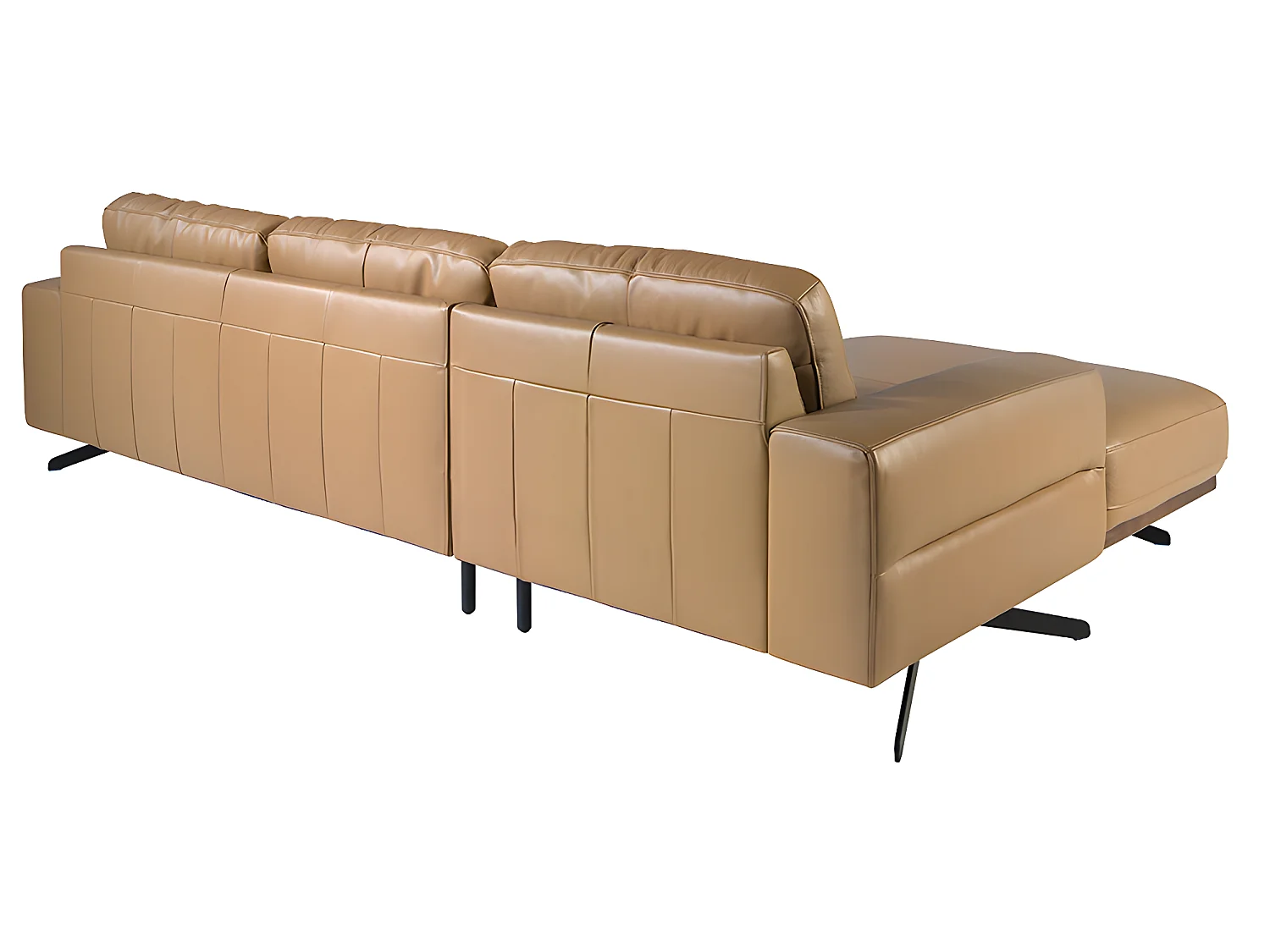 Chaise longue Sofa (L) in leer en zwart staal 6161 ANGEL CERDA