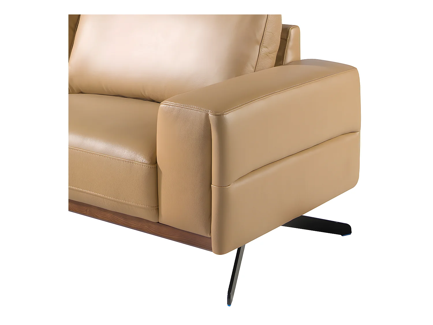 Chaise longue Sofa (L) in leer en zwart staal 6161 ANGEL CERDA