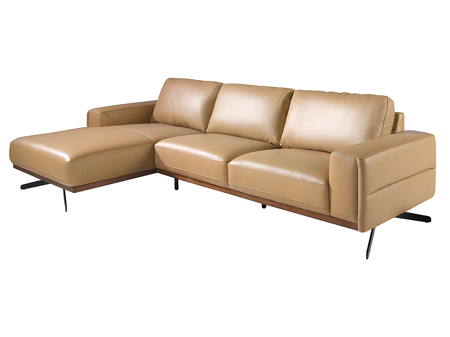 Chaise longue en cuir et acier noir 6161 ANGEL CERDA