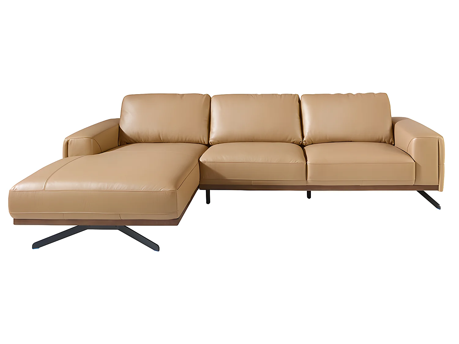 Chaise longue en cuir et acier noir 6161 ANGEL CERDA